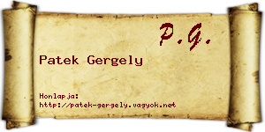 Patek Gergely névjegykártya