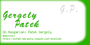 gergely patek business card